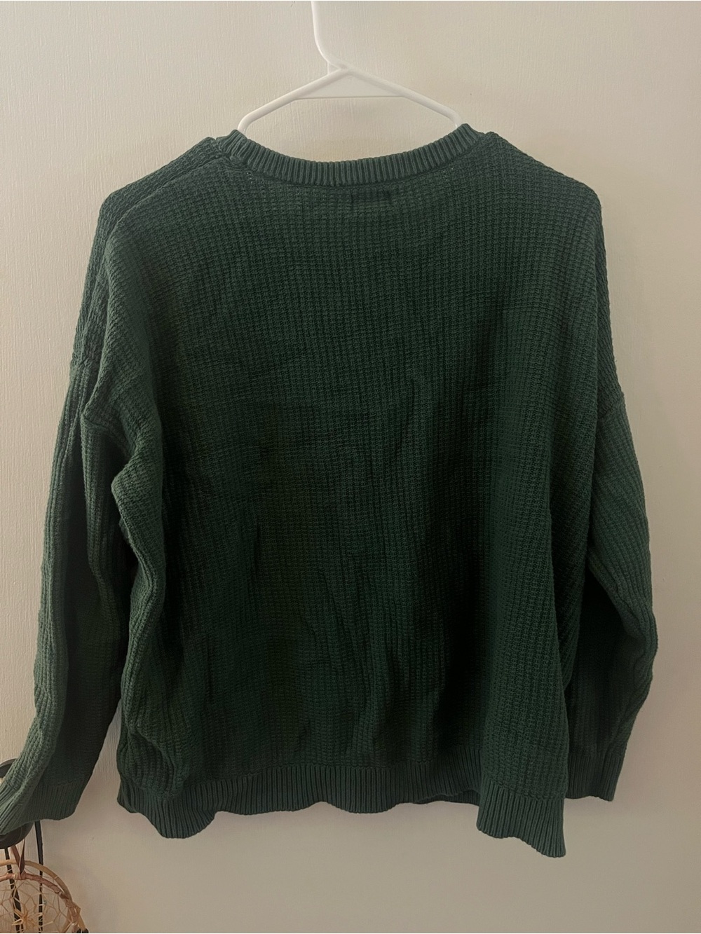 Cotton On Waffle Knit Sweater - Forest Green Sz L - Picture 5 of 5